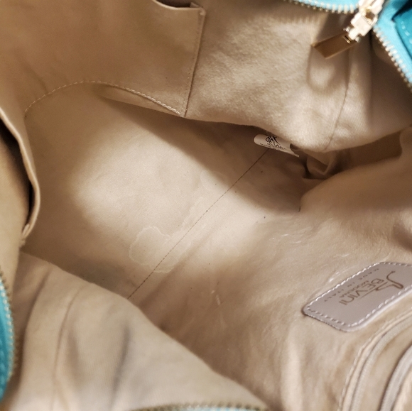 Bevini Teal Green Pebble Grain Made In Italy Hobo Style Shoulder Bag - Picture 9 of 13